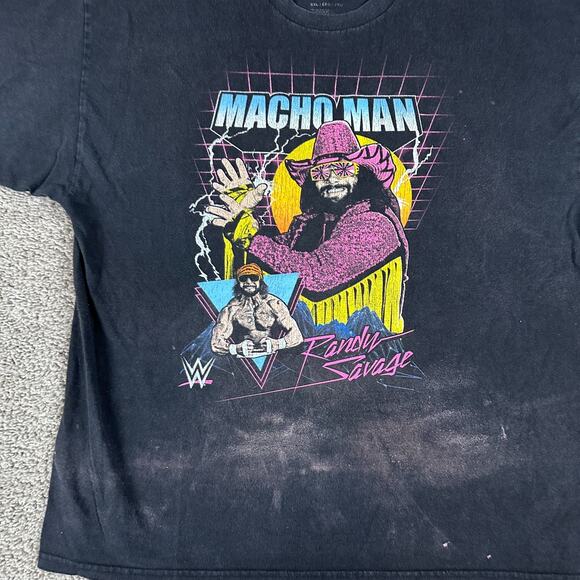 WWE Shirt Mens XXL 2XL Black Purple Macho Man Randy Savage Short Sleeve - Picture 3 of 10